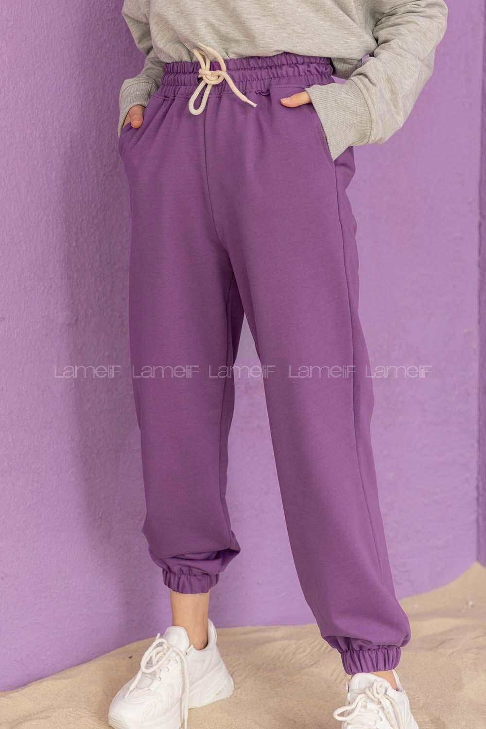 Modalamelif Bel Ve Paça Lastikli Eşofman Mor