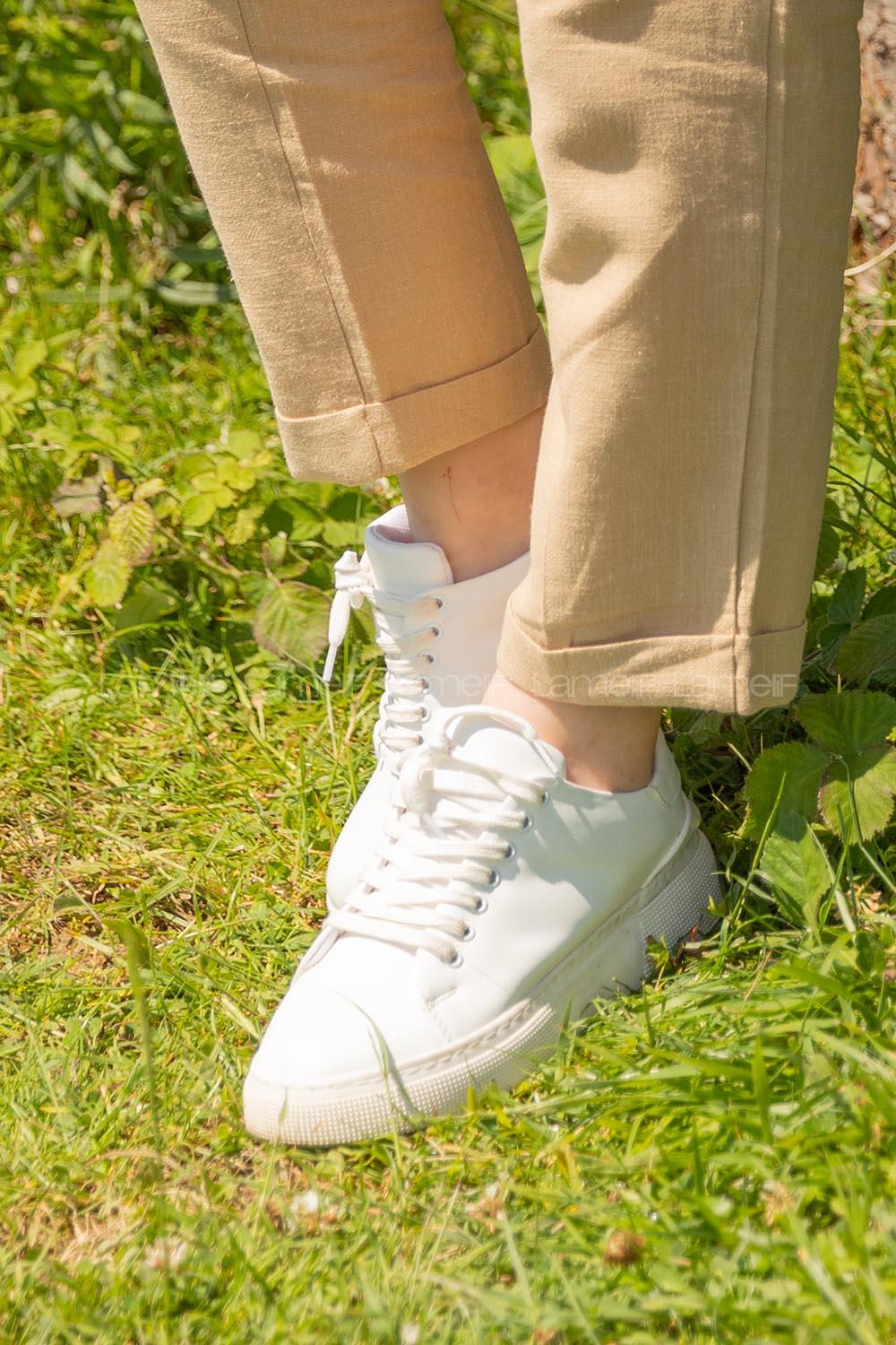 Modalamelif Düz Renk Beyaz  Spor Ayakkabı