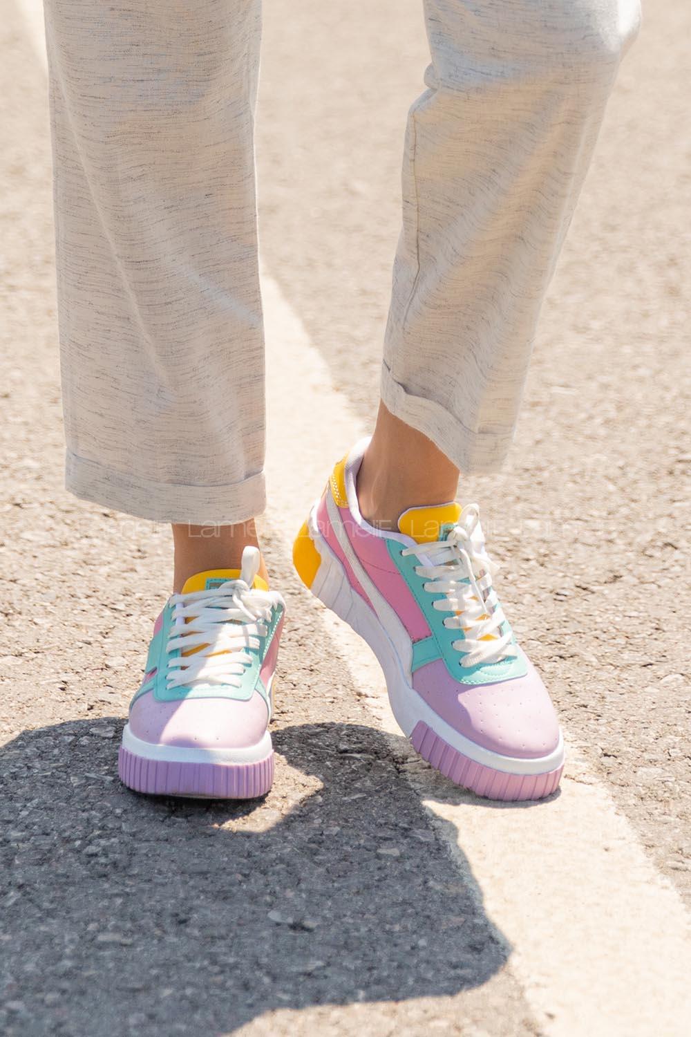 Modalamelif Parça Renkli Kontrast Pudra Spor Ayakkabı