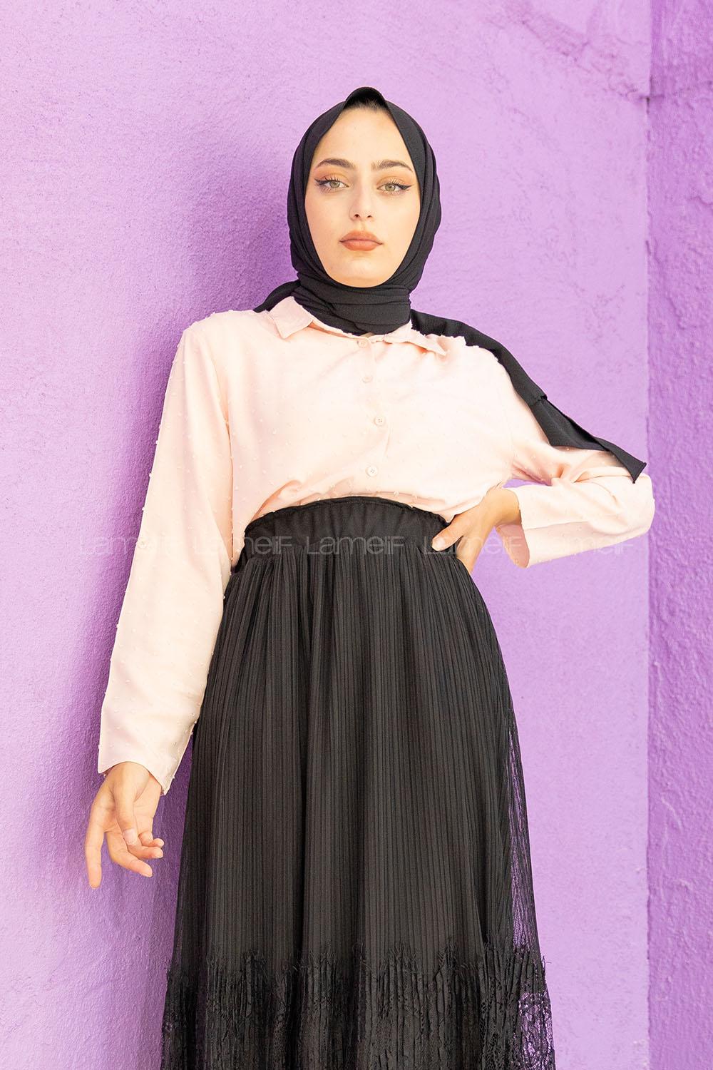 Modalamelif Ponpon Gömlek Pudra