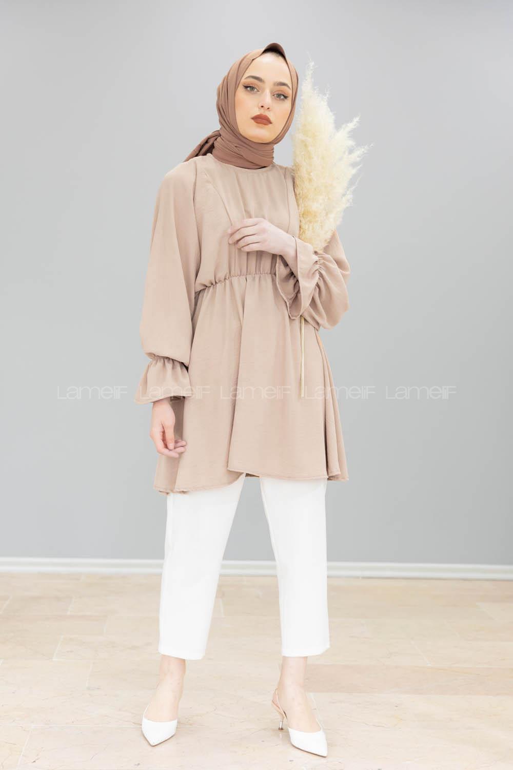 Modalamelif Balon Kol Ayrobin Tunik Taş