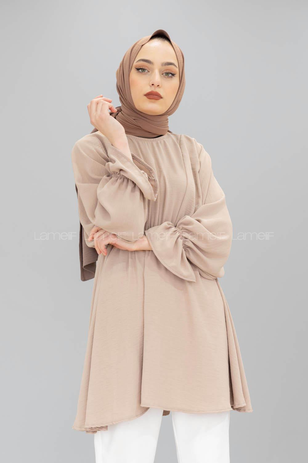 Modalamelif Balon Kol Ayrobin Tunik Taş