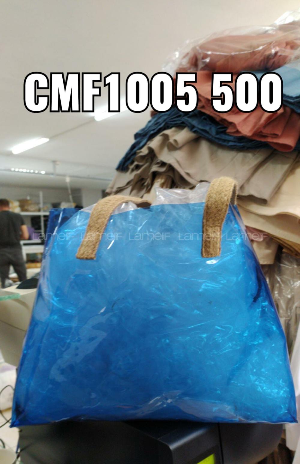 Modalamelif Hasır Kemerli Şefaf Çanta Mavi