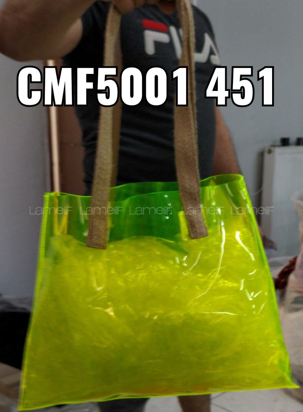 Modalamelif Hasır Kemerli Şefaf Çanta Yeşil