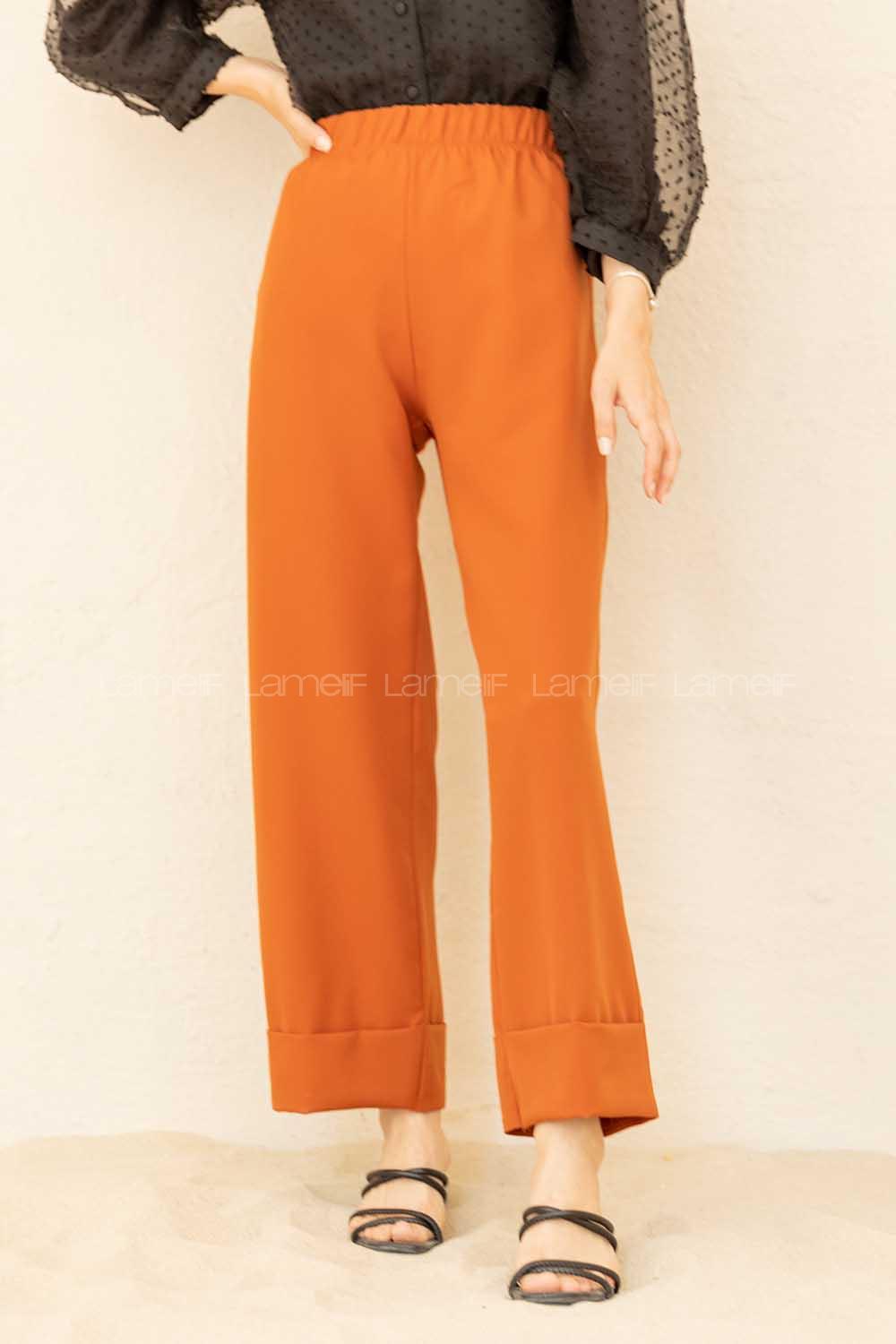 Modalamelif Beli Lastikli Duble Paça Pantolon Taba