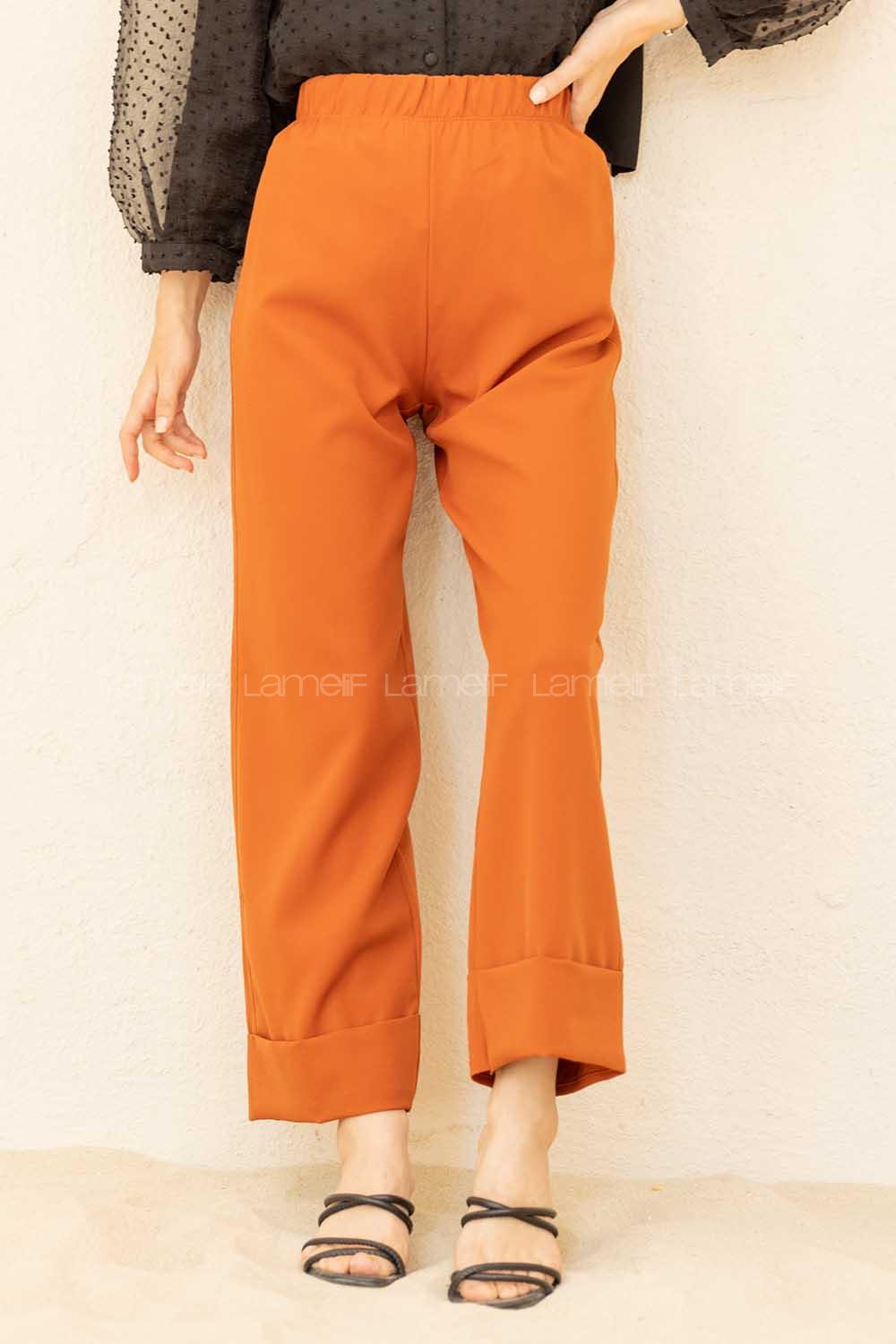 Modalamelif Beli Lastikli Duble Paça Pantolon Taba