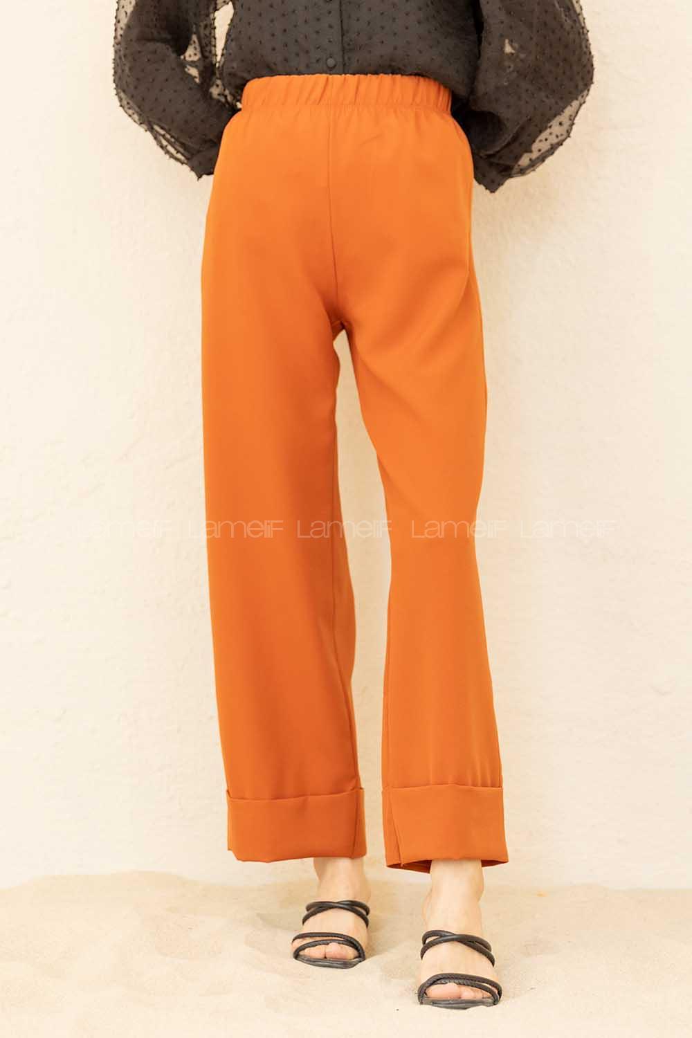 Modalamelif Beli Lastikli Duble Paça Pantolon Taba