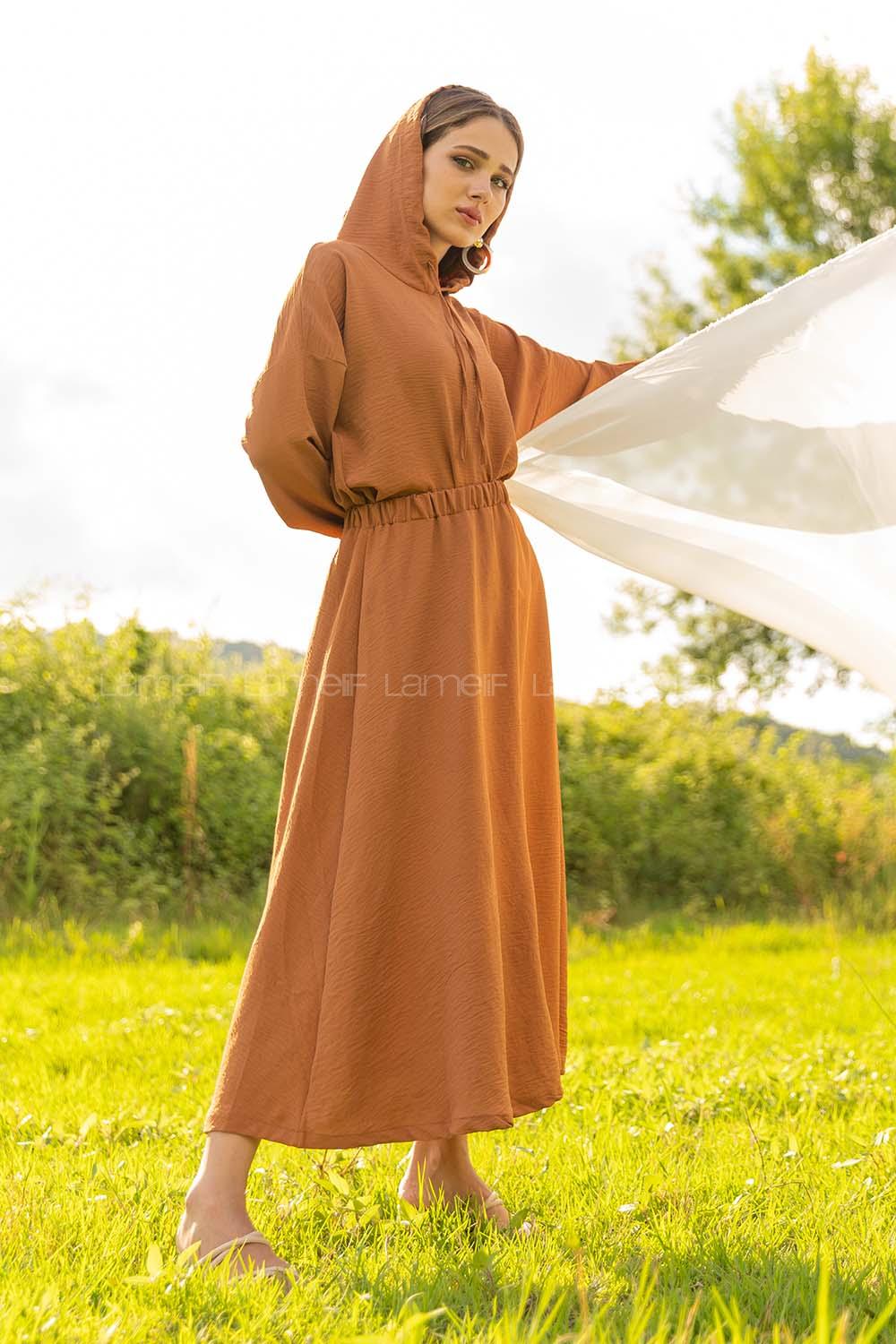 Modalamelif Kapşonlu Etekli Takım Taba