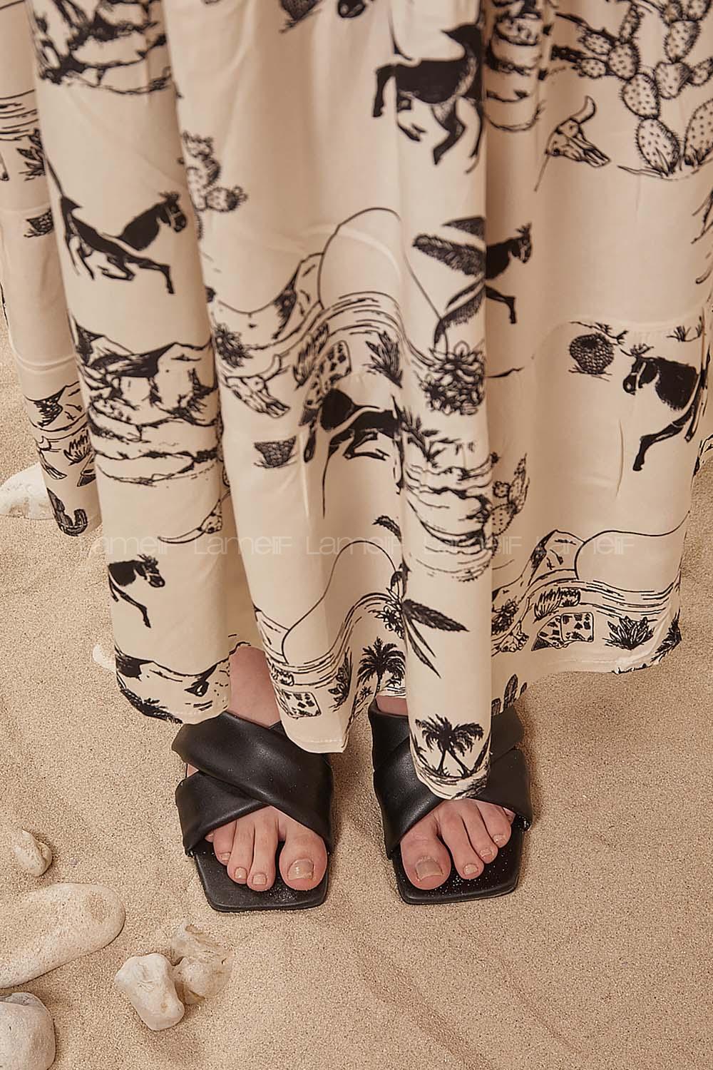 Modalamelif Çapraz Terlik Siyah