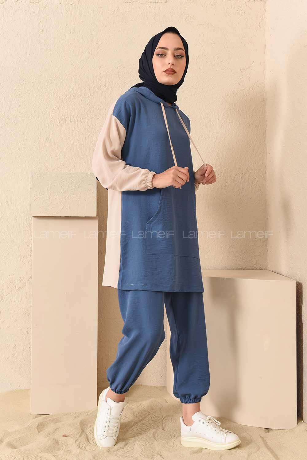 Modalamelif Kapşonlu Spor Takım İndigo