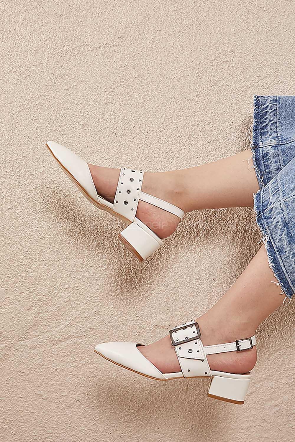 Modalamelif Tokalı Ayakkabı Beyaz