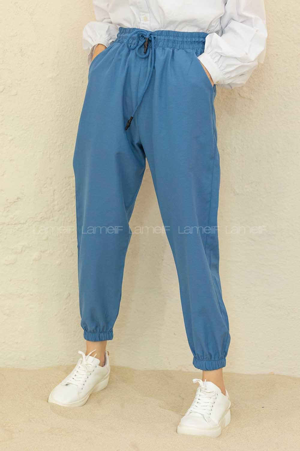 Modalamelif Bel Ve Paça Lastikli Eşofman İndigo