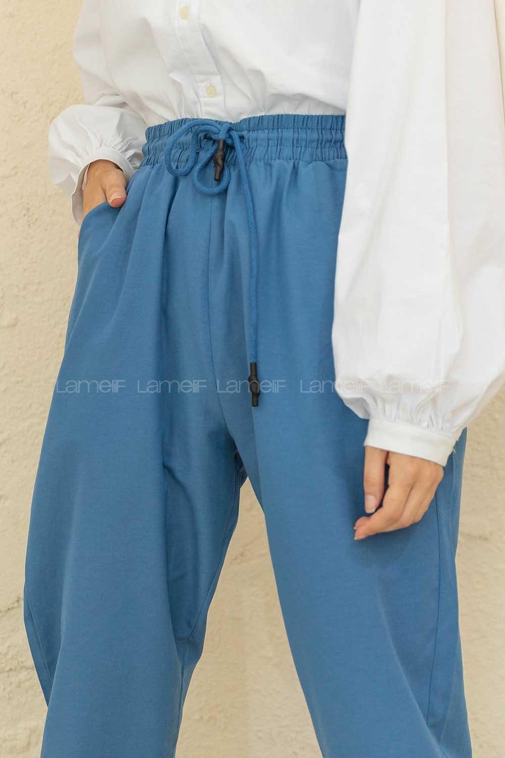 Modalamelif Bel Ve Paça Lastikli Eşofman İndigo