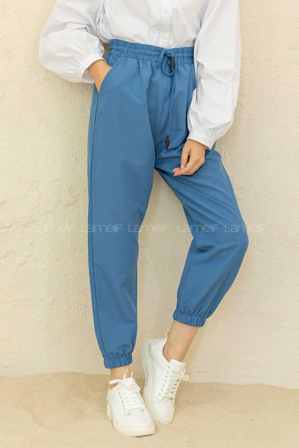 Modalamelif Bel Ve Paça Lastikli Eşofman İndigo