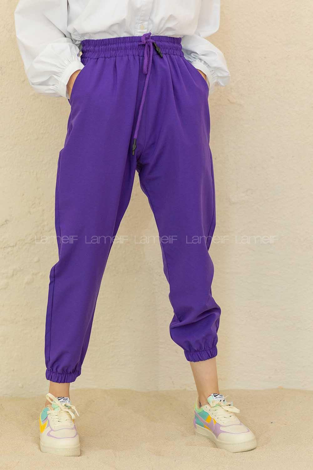 Modalamelif Bel Ve Paça Lastikli Eşofman Mor