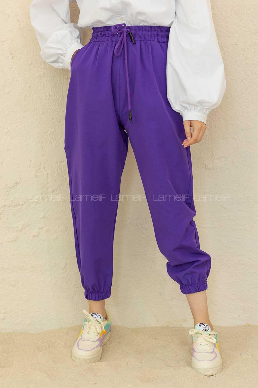 Modalamelif Bel Ve Paça Lastikli Eşofman Mor