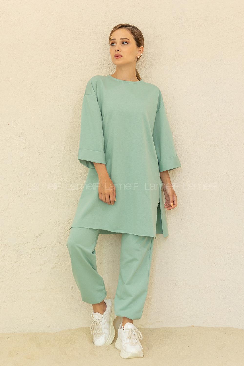 Modalamelif Düşük Kol İkili Takım Çağla Yeşili