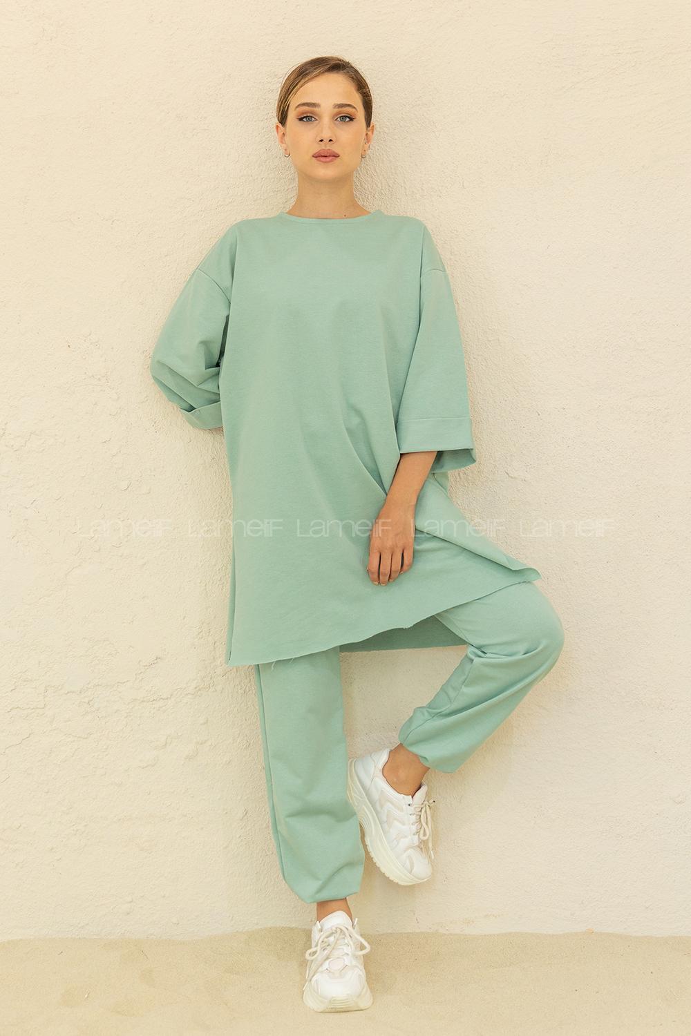 Modalamelif Düşük Kol İkili Takım Çağla Yeşili