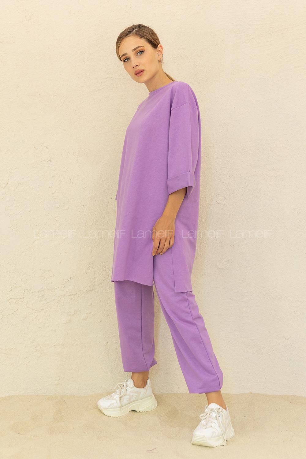 Modalamelif Düşük Kol İkili Takım Lila