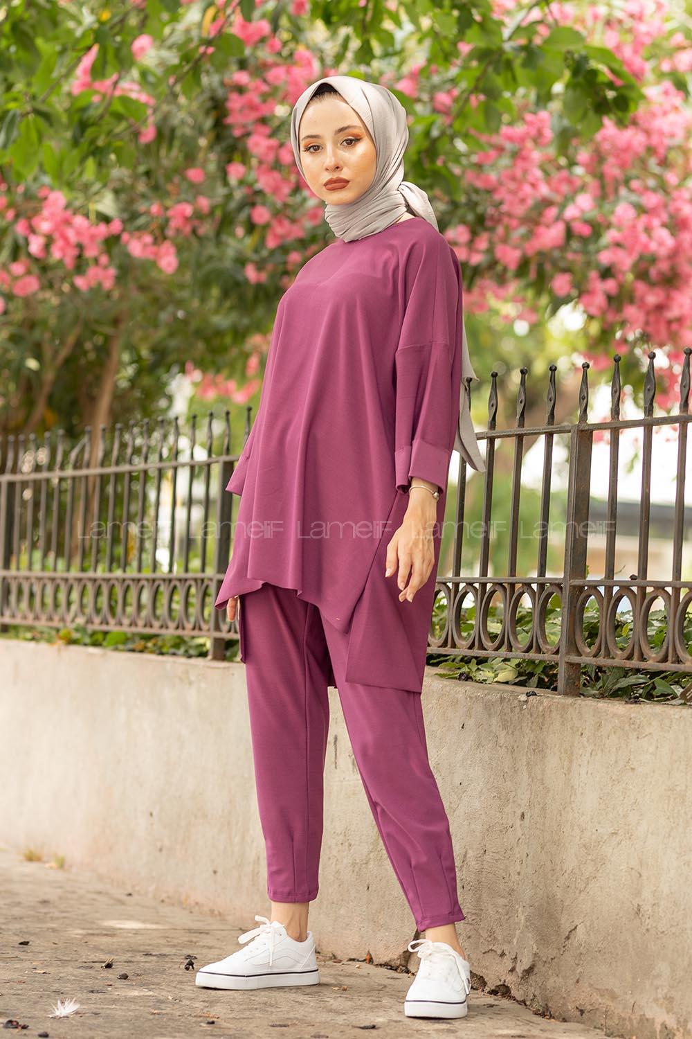 Modalamelif Düşük Kol İkili Takım Mor