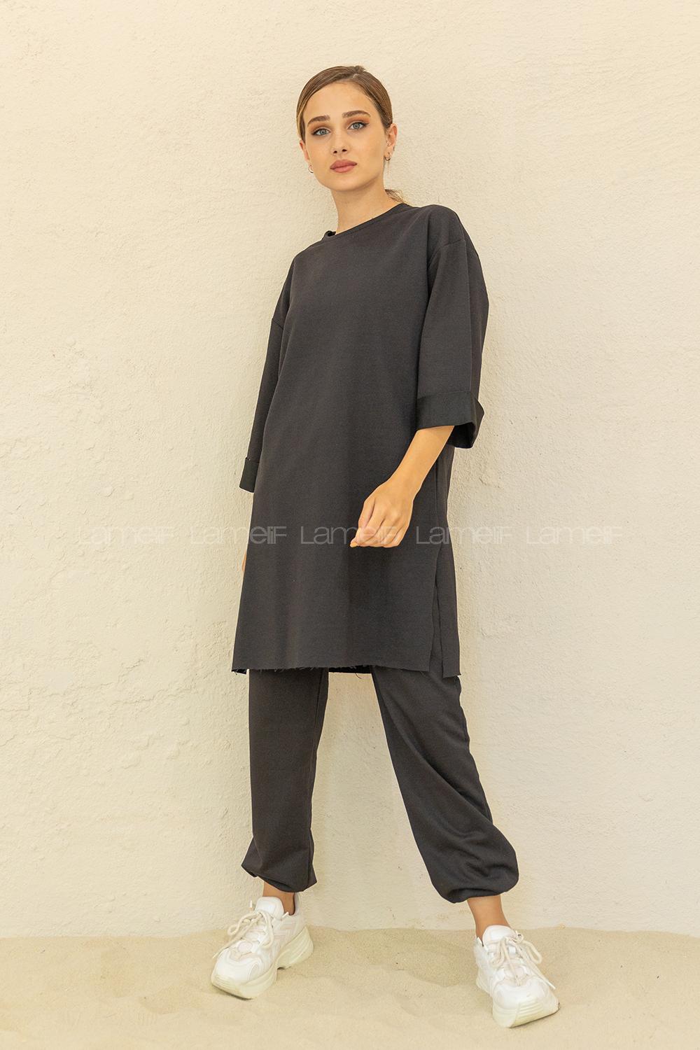 Modalamelif Düşük Kol İkili Takım Siyah