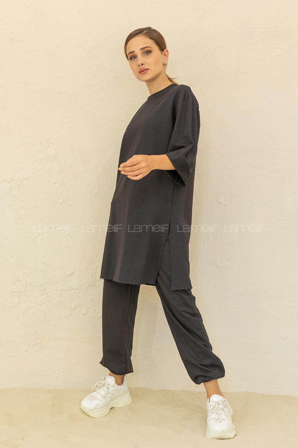 Modalamelif Düşük Kol İkili Takım Siyah