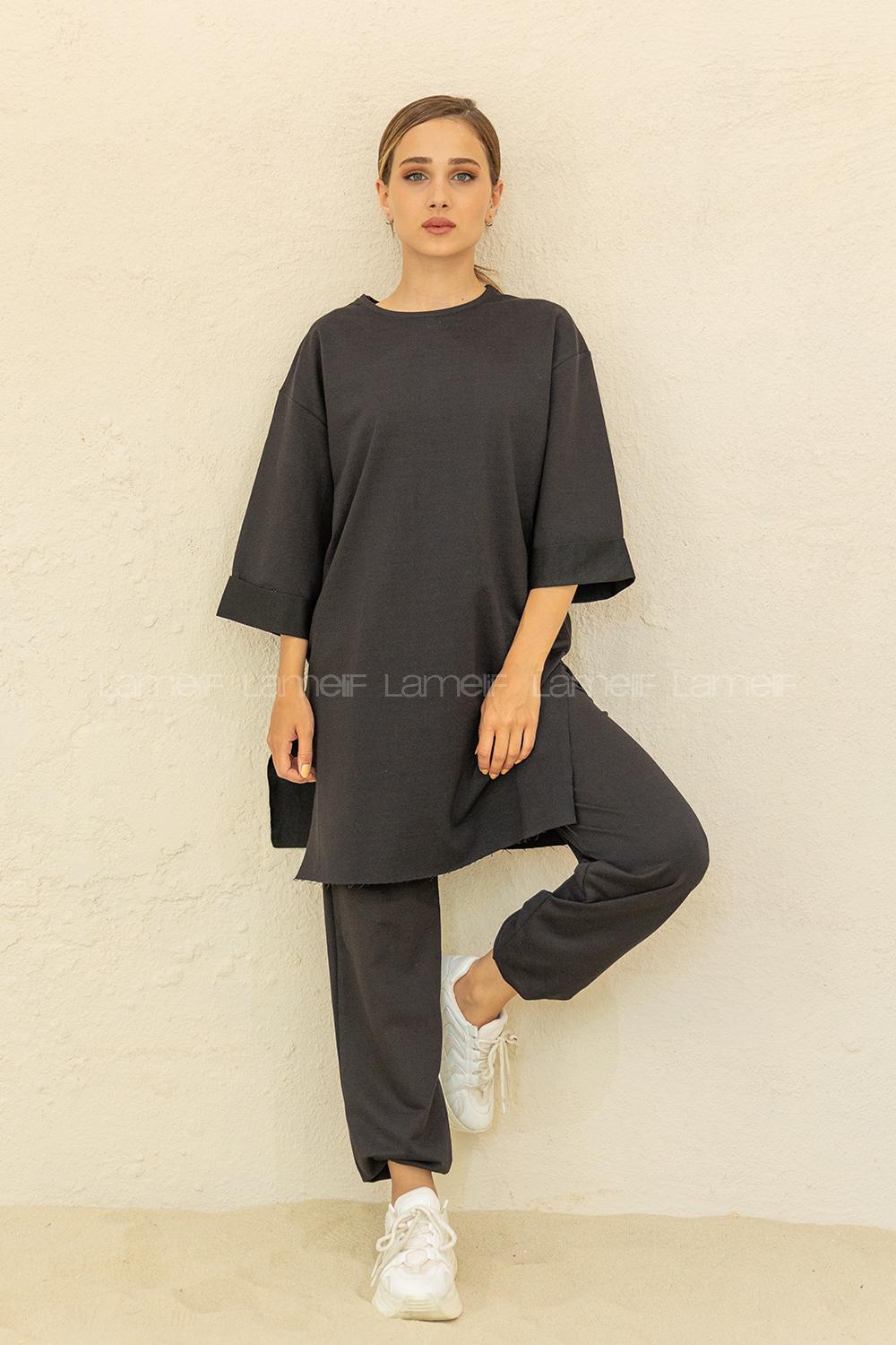 Modalamelif Düşük Kol İkili Takım Siyah