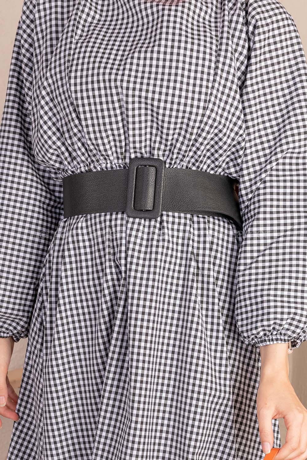 Modalamelif Dikdörtgen Tokalı Kemer Siyah