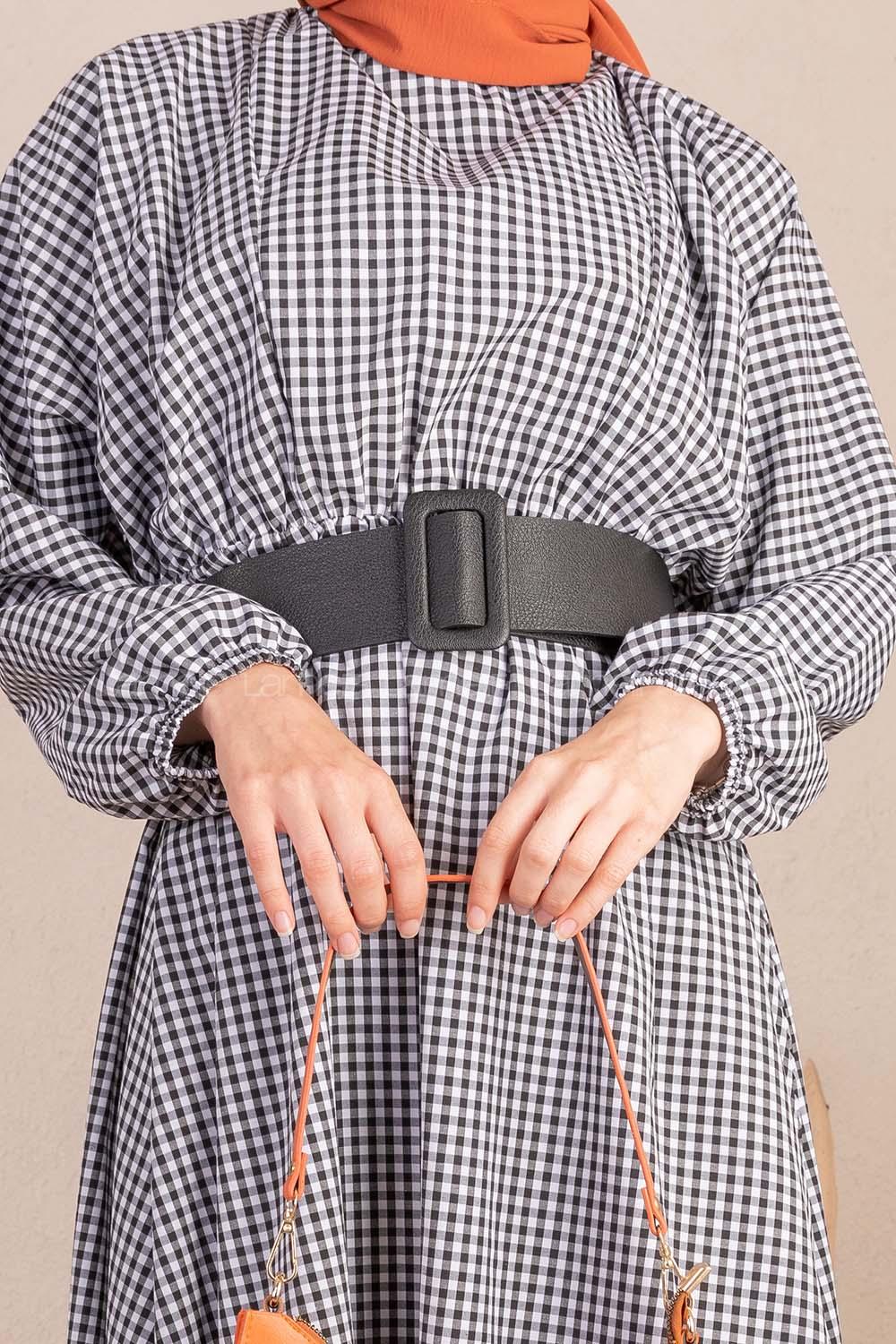 Modalamelif Dikdörtgen Tokalı Kemer Siyah