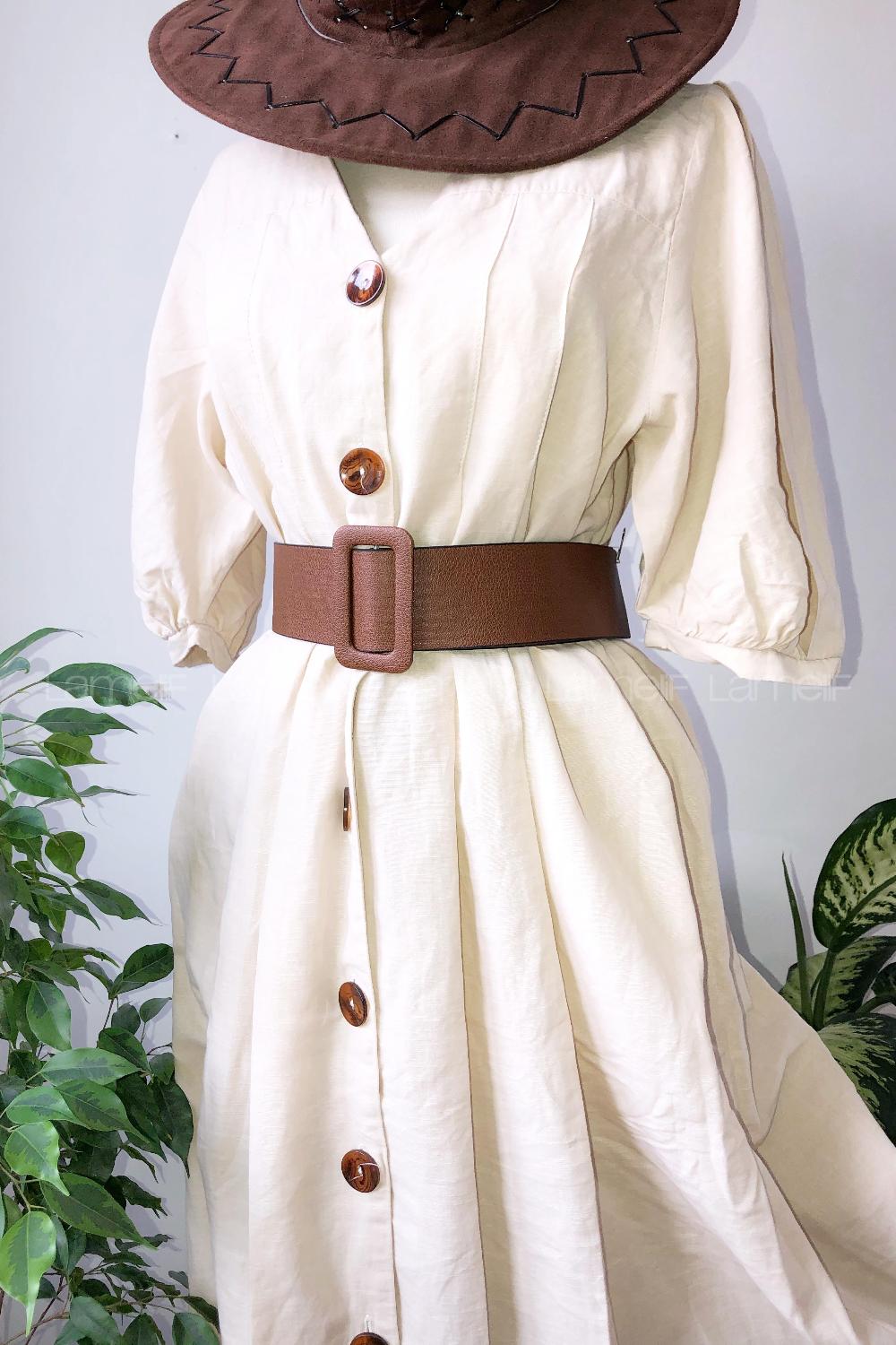 Modalamelif Dikdörtgen Tokalı Kemer Taba