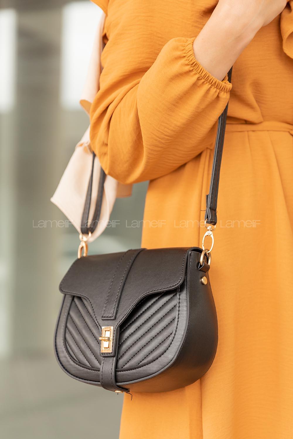 Modalamelif Toka Detaylı Çapraz Çanta Siyah