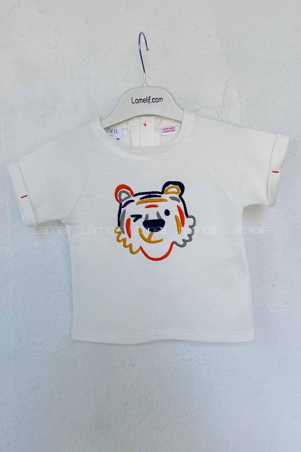 Modalamelif Erkek Bebek Aslan Nakışlı Tişört