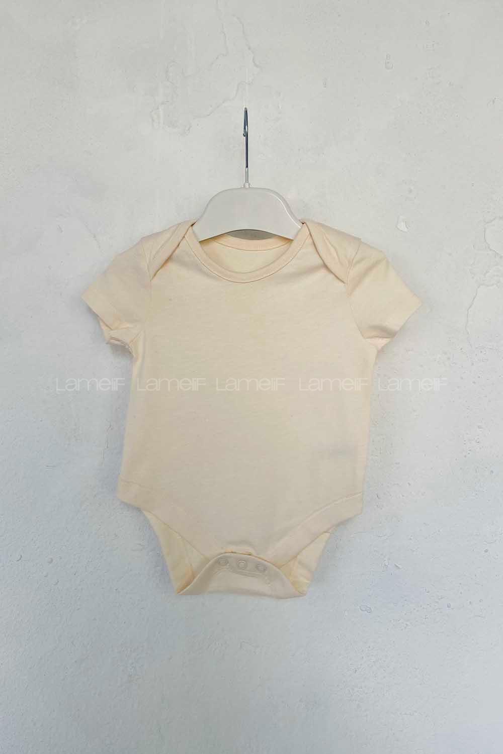 Modalamelif Kız Bebek Pamuklu Çıtçıtlı Body Krem