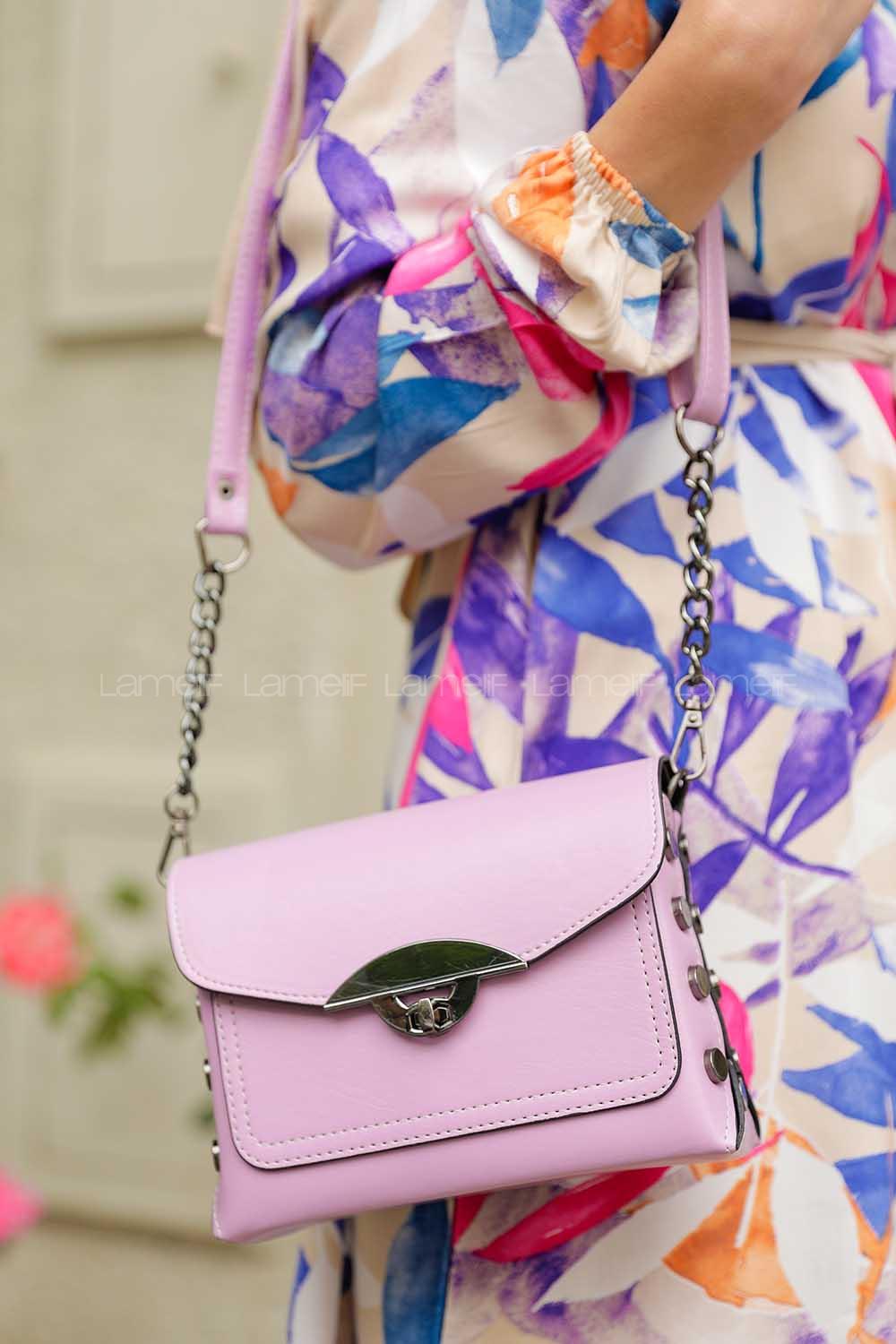 Modalamelif Patos Deri Görünümlü Çanta Lila