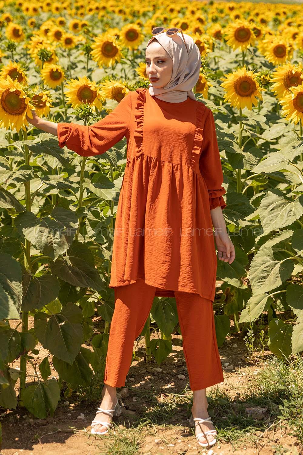 Modalamelif Önü Fırfırlı İkili Takım Kiremit