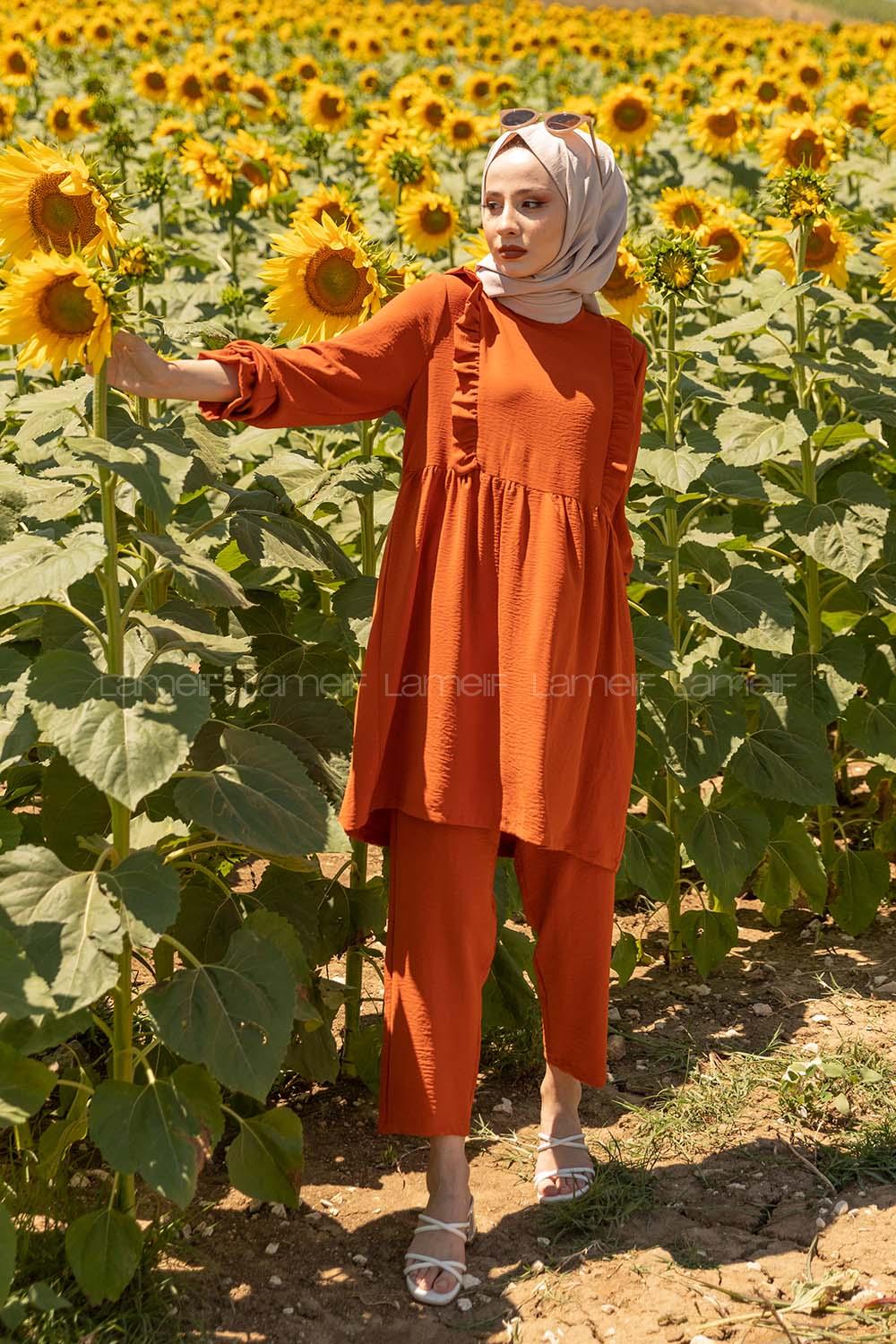 Modalamelif Önü Fırfırlı İkili Takım Kiremit