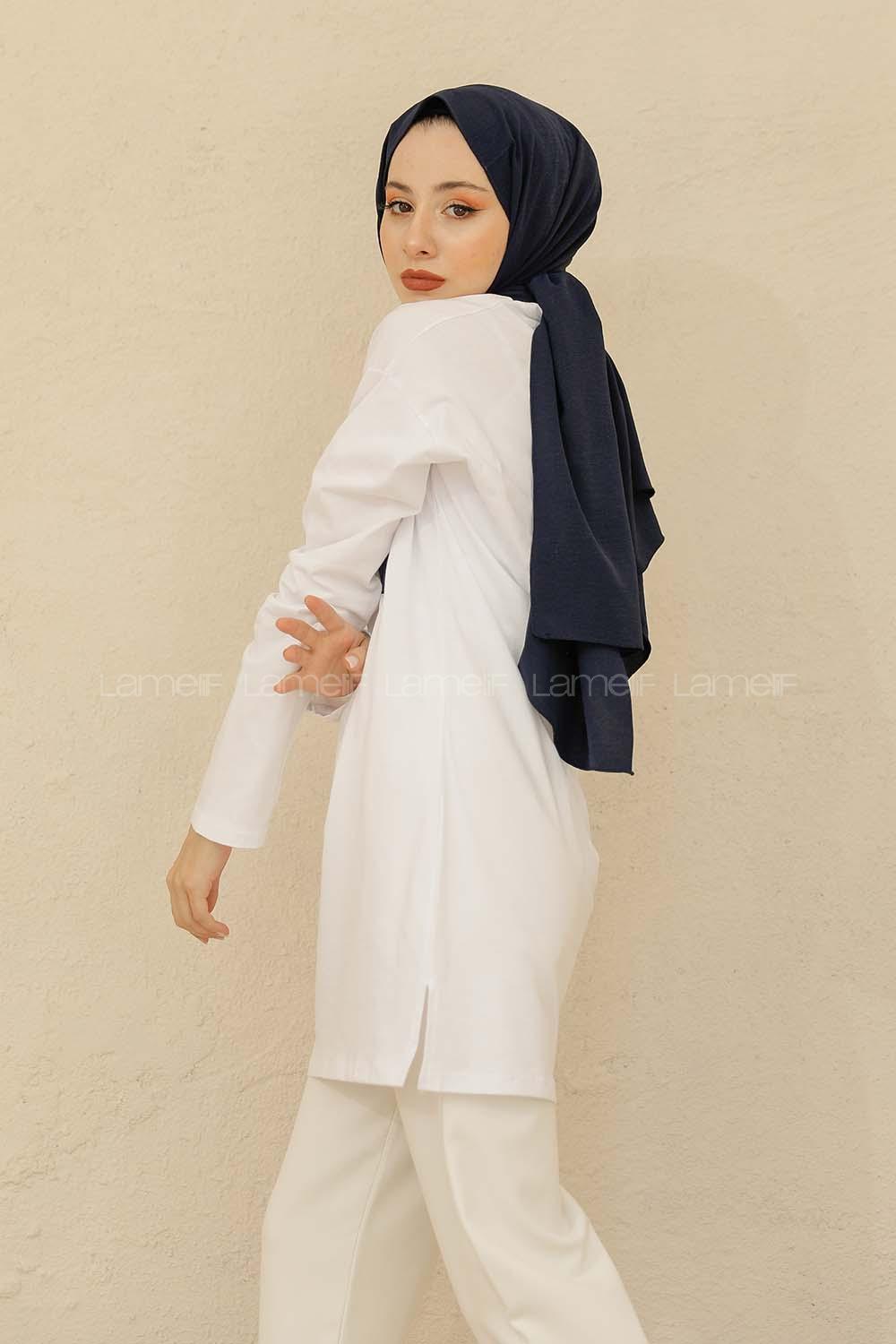 Modalamelif Wanna Hug Baskılı Tunik Beyaz