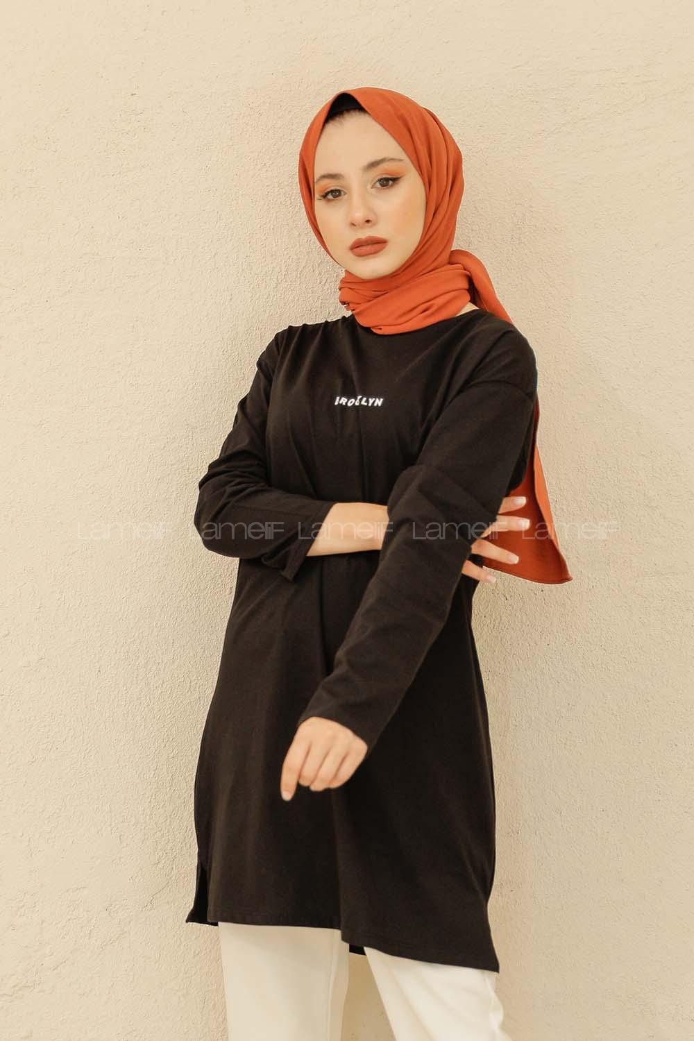 Modalamelif Brooklyn Baskılı Tunik Siyah