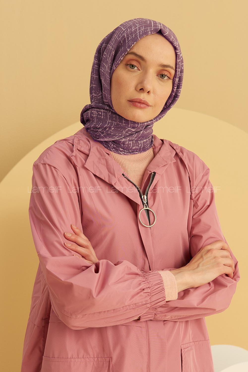 Modalamelif Eflatun Batik Desen Şal