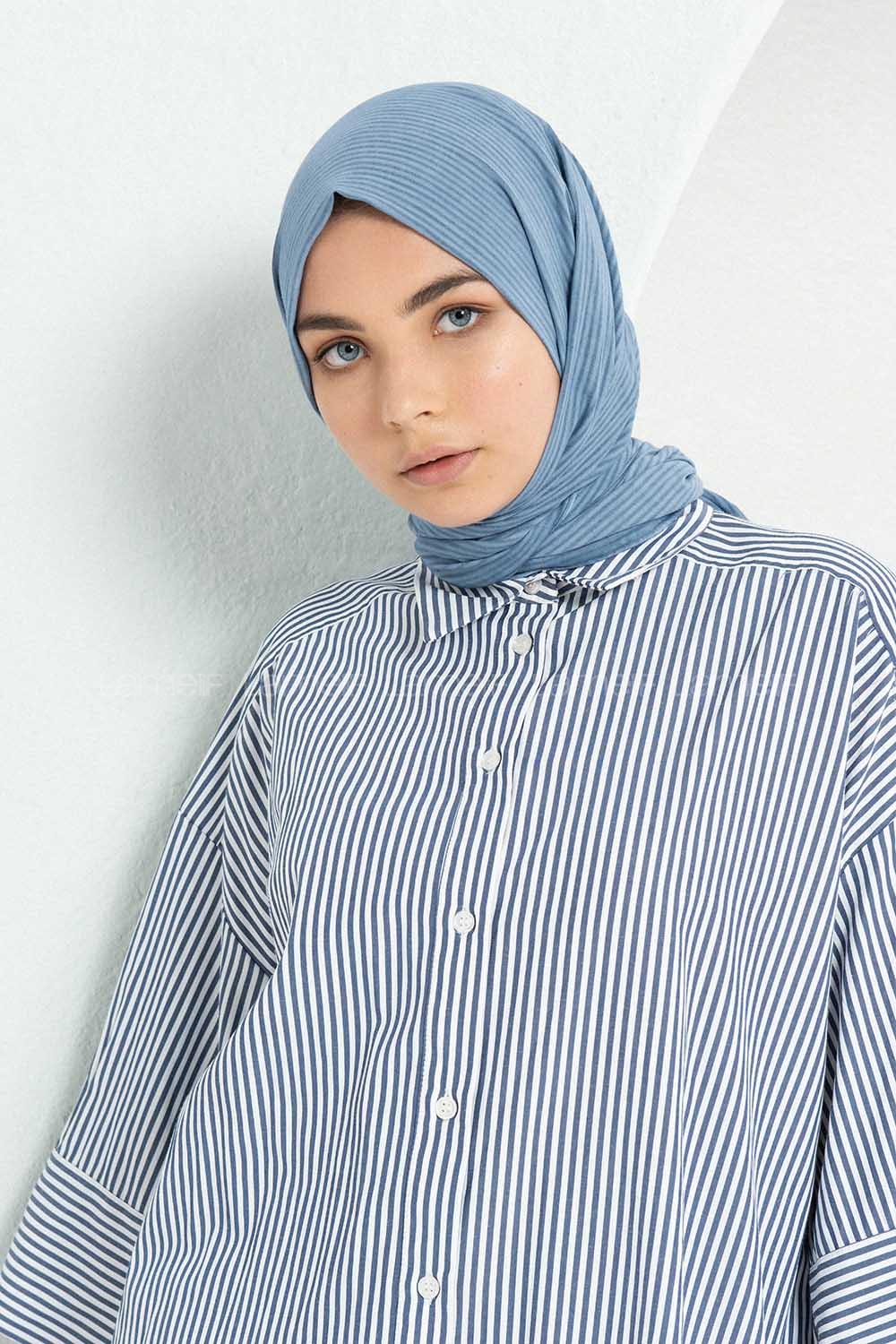 Modalamelif İndigo Stor Desen Şal