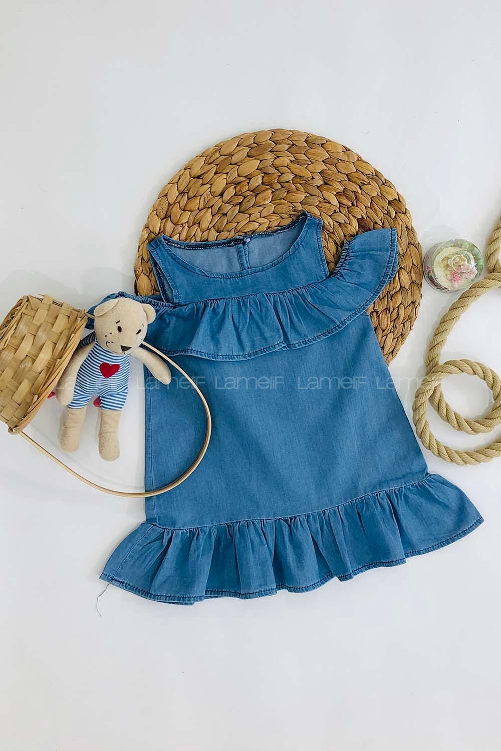 Modalamelif Kız Bebek Jean Elbise