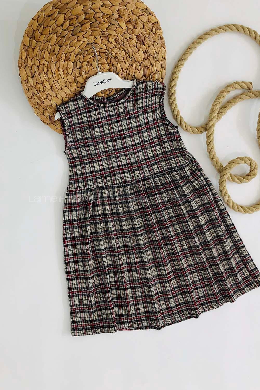 Modalamelif Kız Çocuk Ekose Elbise