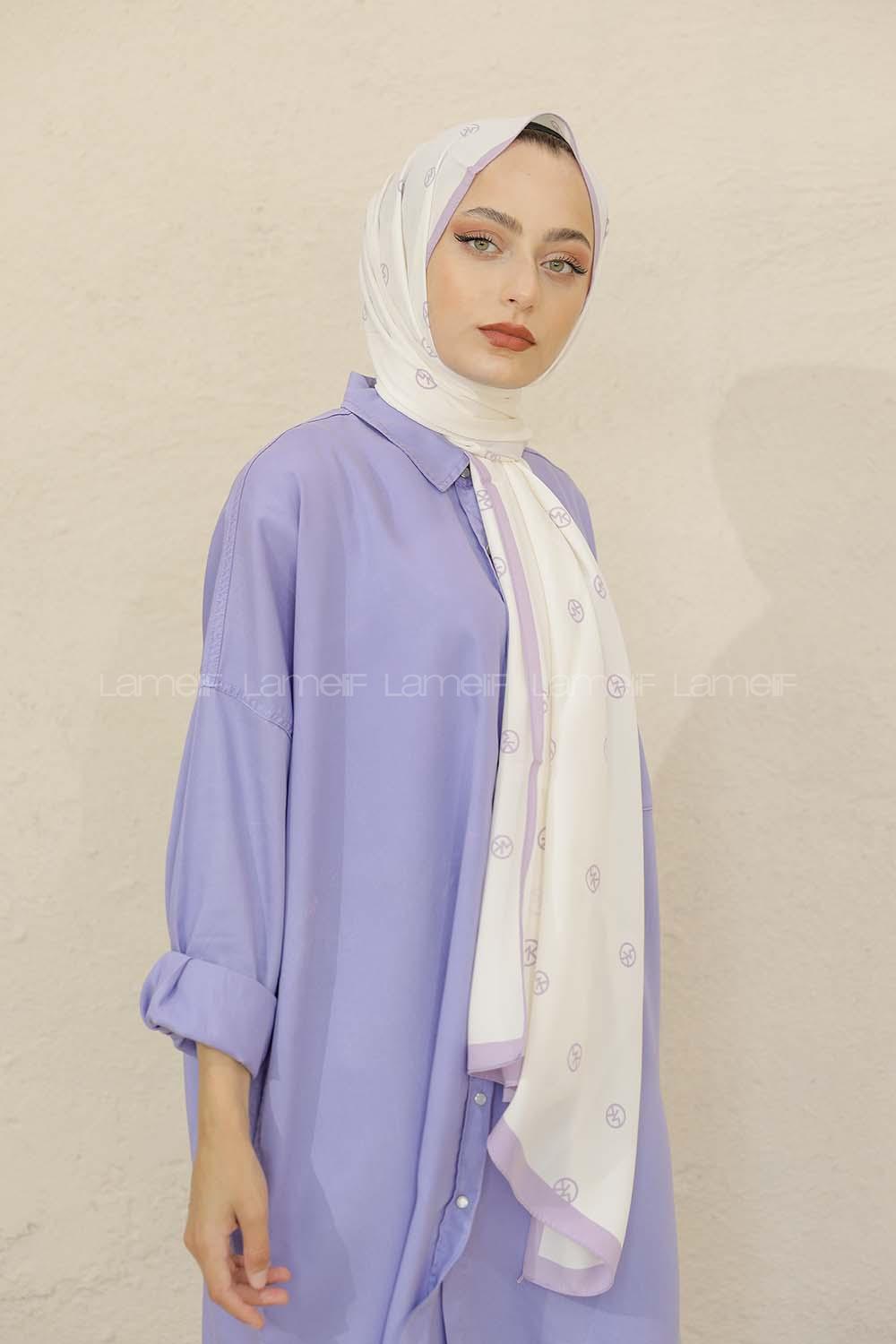 Modalamelif Renkli Baskılı Medine İpeği Şal Mk Desen