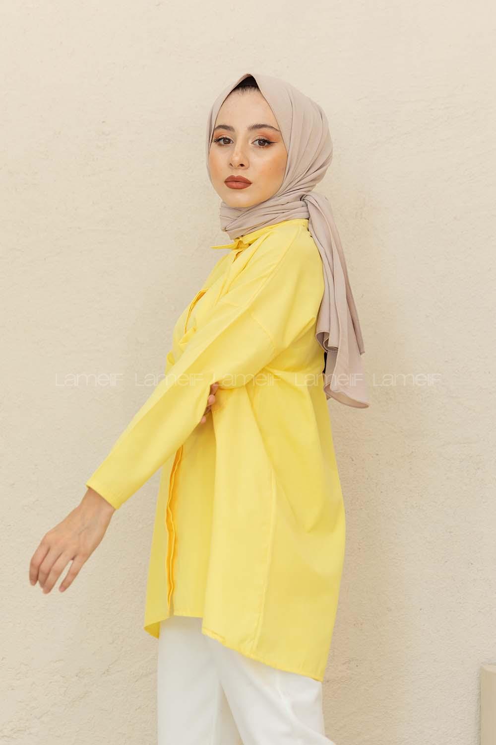 Modalamelif Çift Cepli Poplin Gömlek Sarı