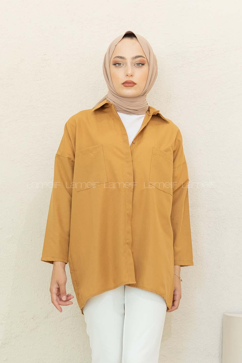 Modalamelif Çift Cepli Poplin Gömlek Taba