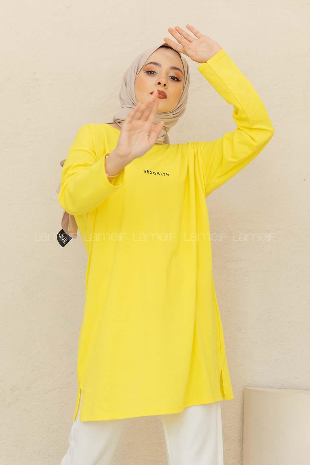 Modalamelif Brooklyn Baskılı Tunik Sarı