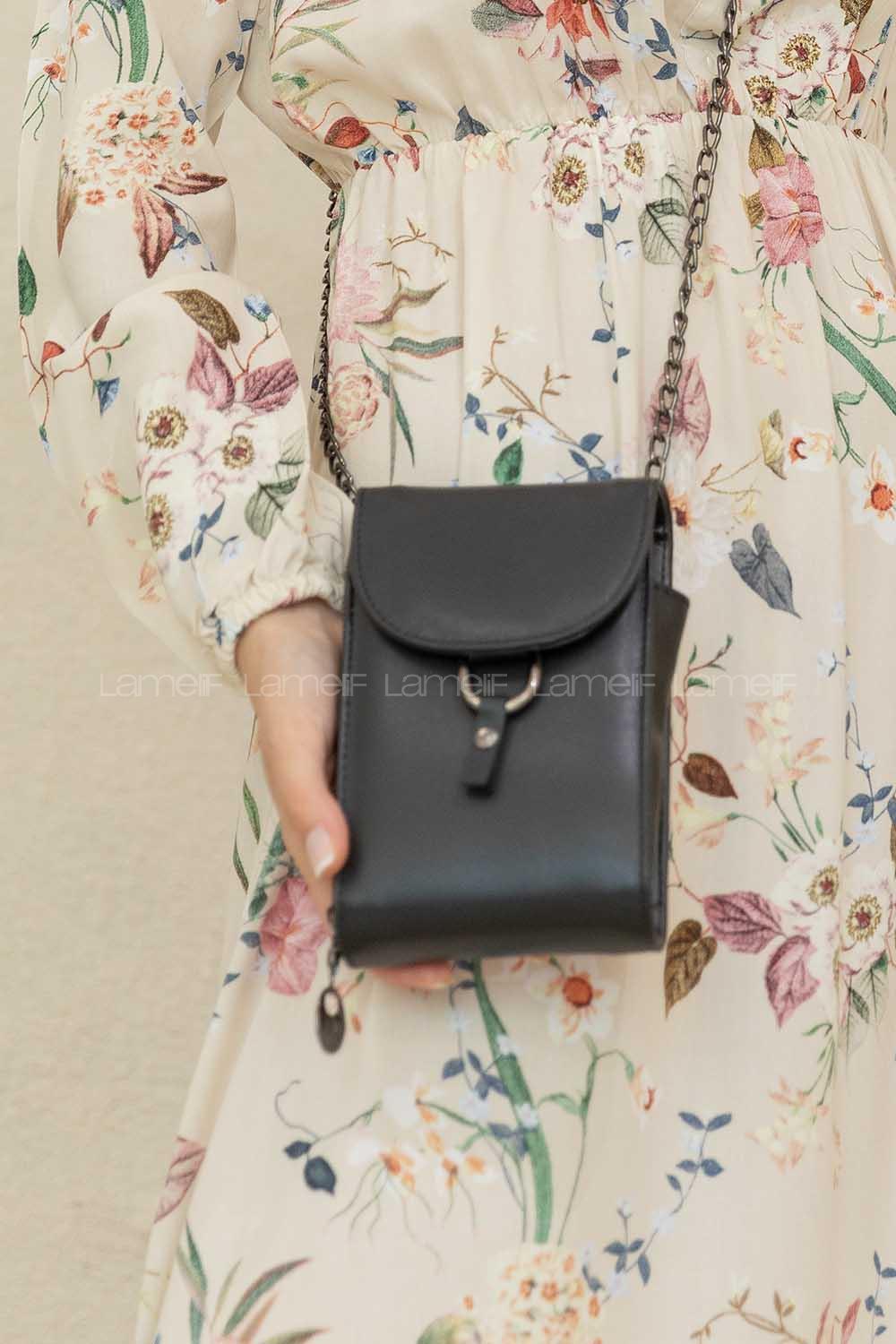 Modalamelif Metal Tokalı Mesenger Çanta Siyah