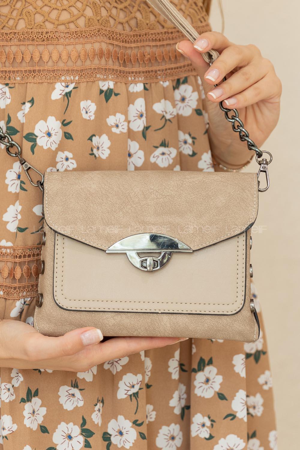 Modalamelif Patos Deri Görünümlü Çanta Vizonrengi