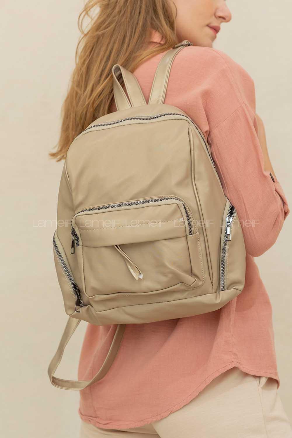 Modalamelif  Saten Sırt Çantası Gold