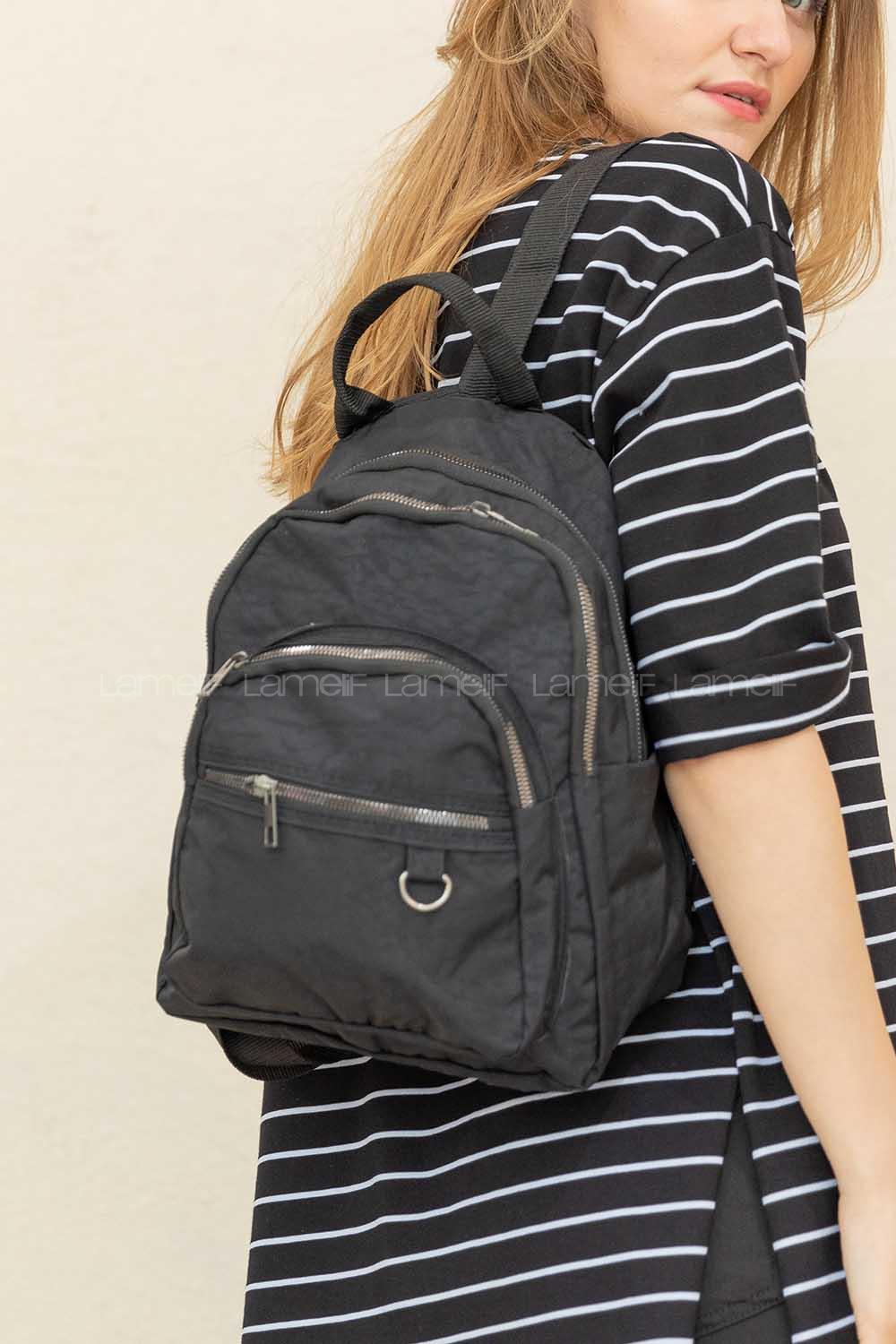 Modalamelif Krınkil Sırt Çantası Siyah